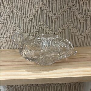 Vintage American Brilliant Period (ABP) cut glass dish with finger loop